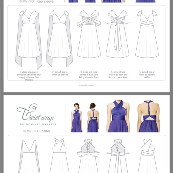 Dressy Bridesmaid Twist wrap dress - Picture 2 of 4